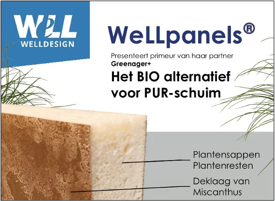 WeLLpanels van WeLLDesign: bio alternatief voor PUR-schuim met miscanthus